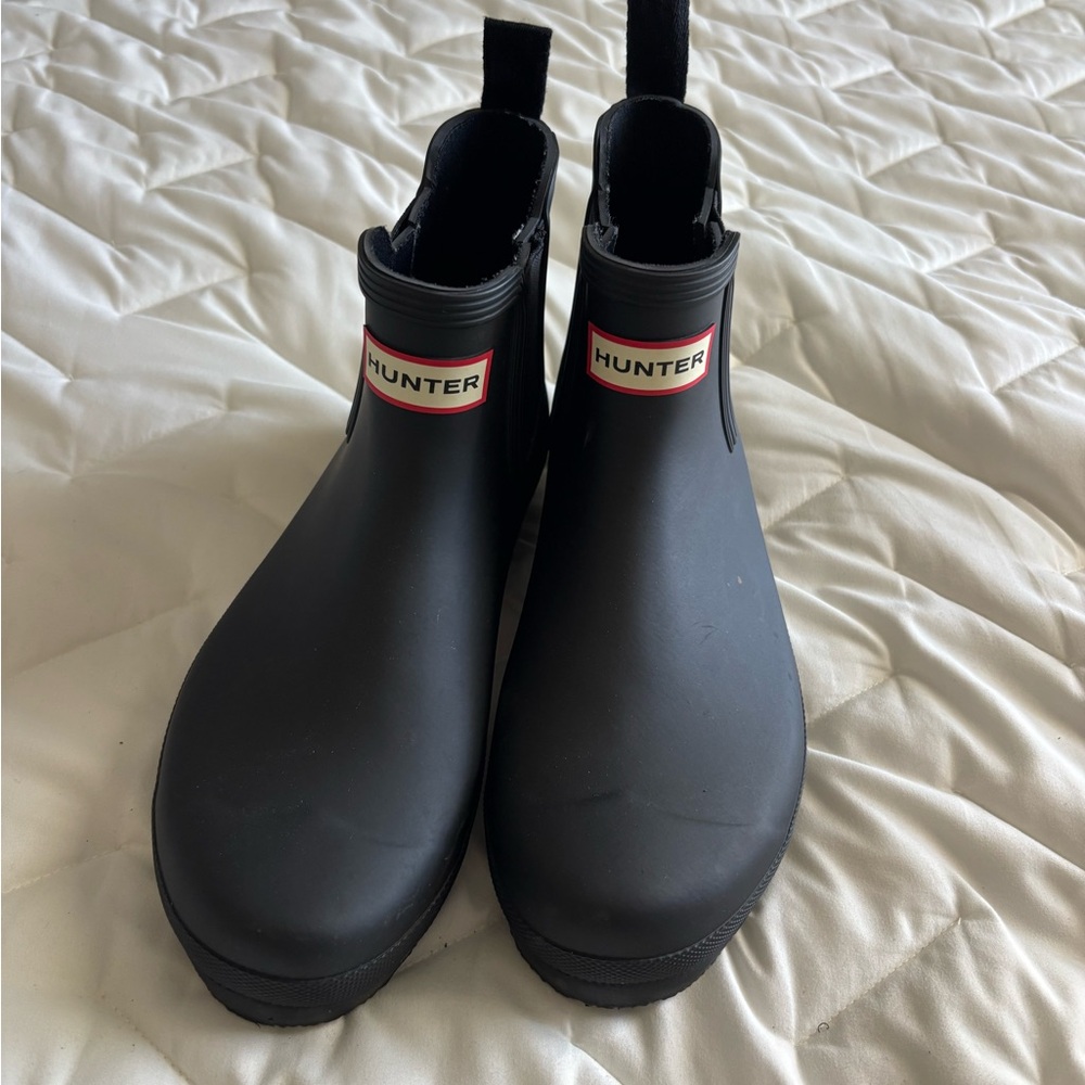 Hunter Black Ankle Rain Boots